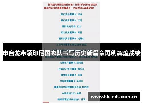 申台龙带领印尼国家队书写历史新篇章再创辉煌战绩 申台龙带领印尼国家队书写历史新篇章再创辉煌战绩